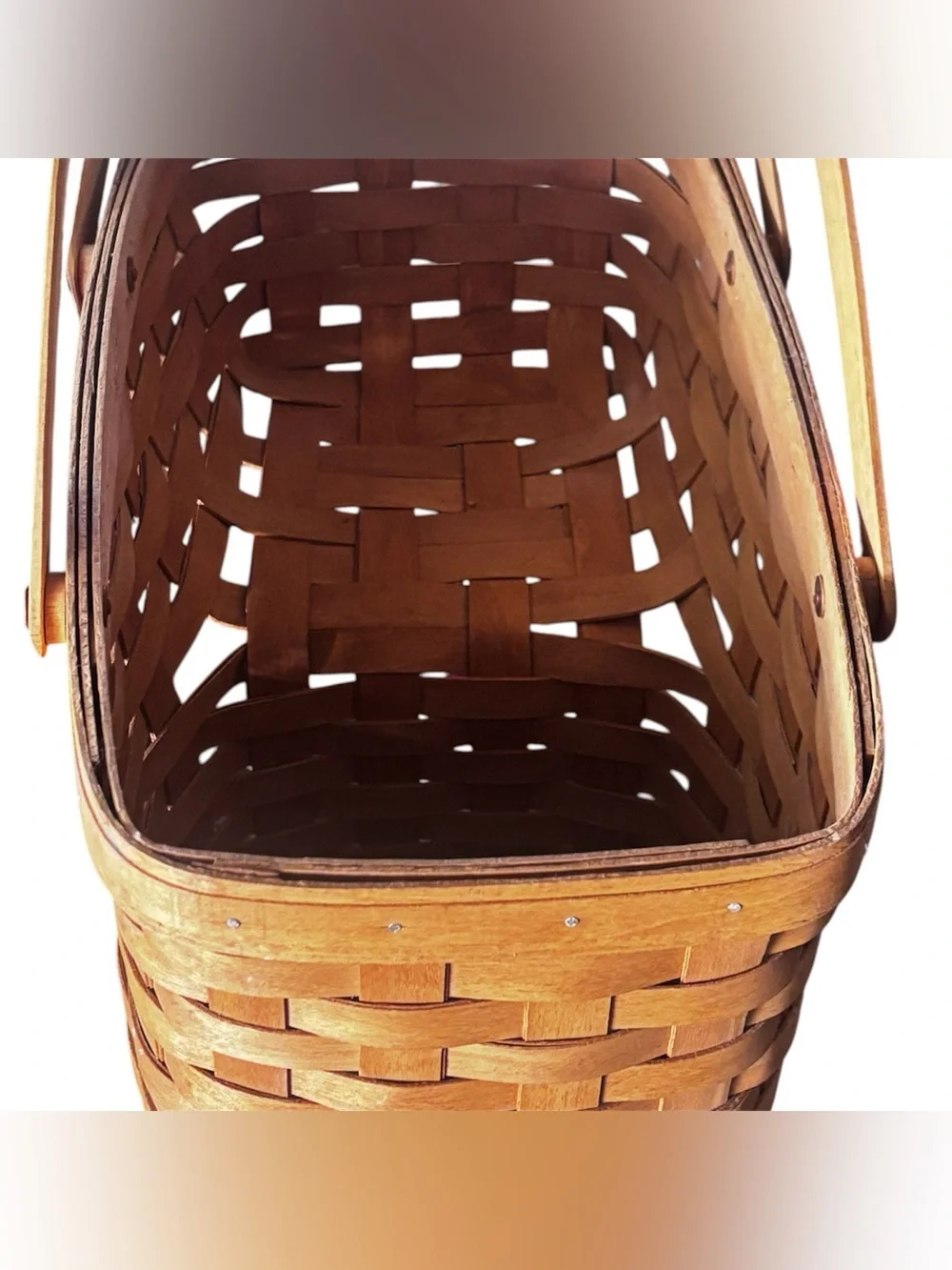 Workshops of Gerald E Henn Stairway Basket Wood Woven Vintage Stair Step